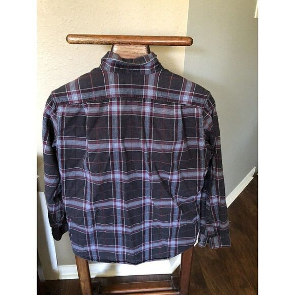 Eddie Bauer Mens Relaxed Fit Buttons Long Sleeve Collared Shirt Gray Red Plaid M - Picture 3 of 9